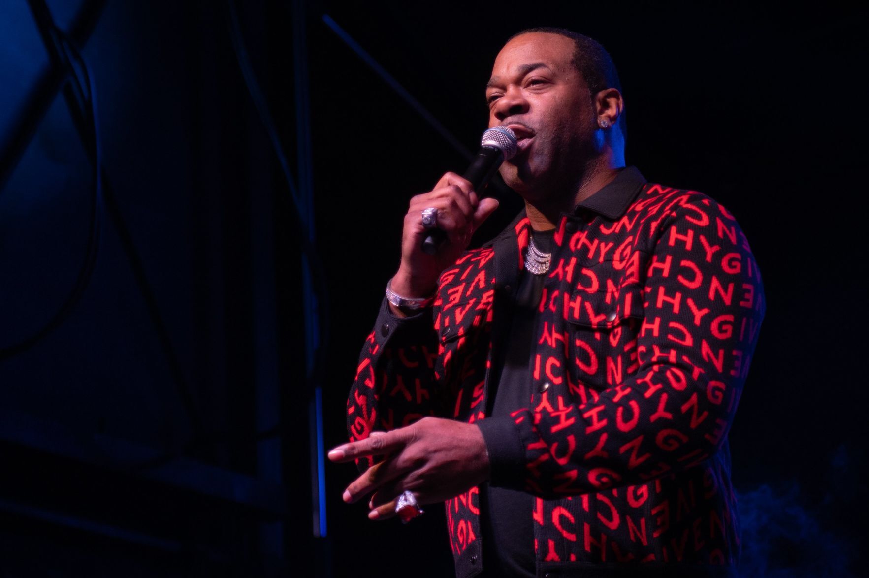 Busta Rhymes at Seoul Taco's anniversary block party
